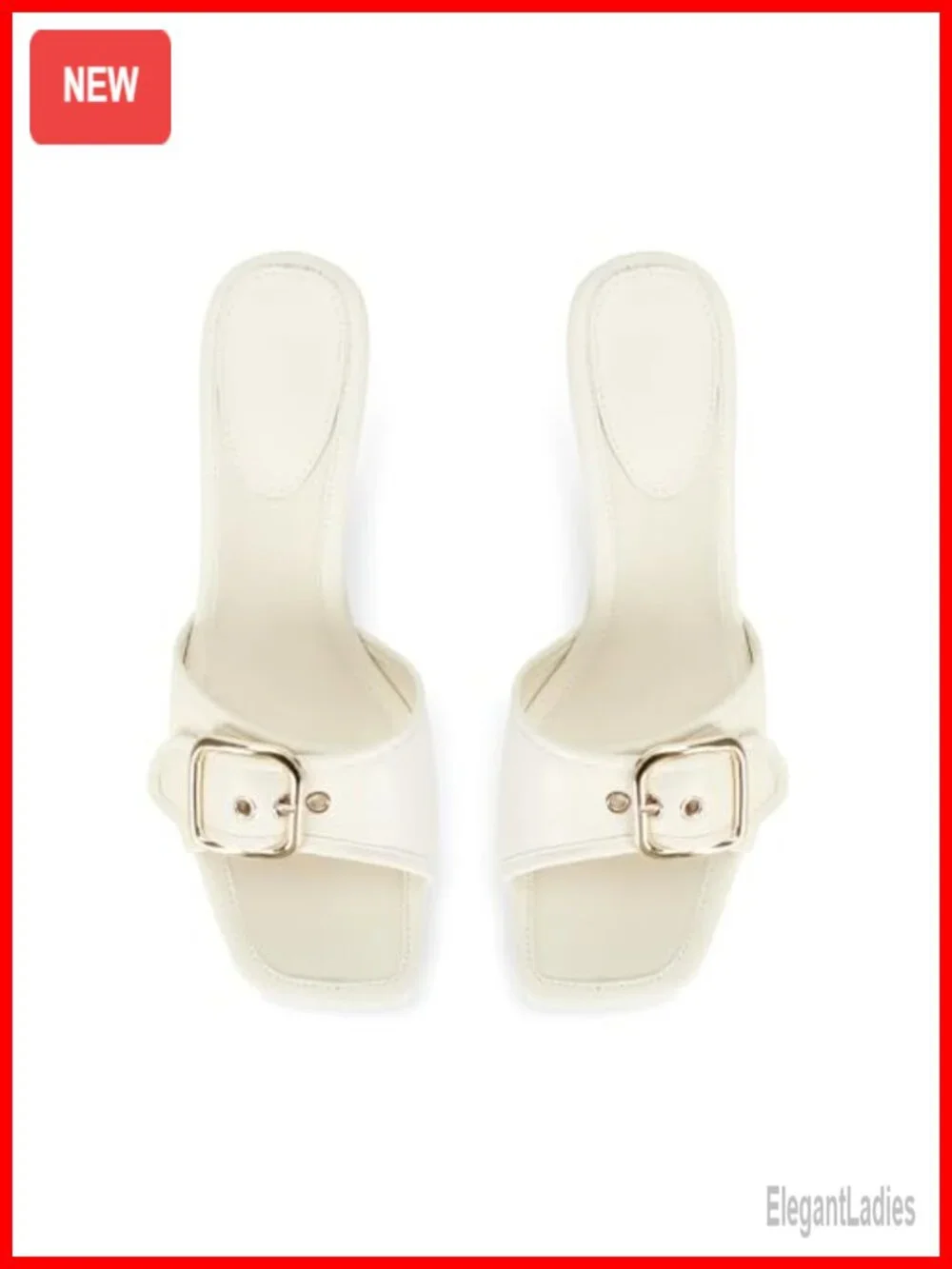 Vegan Leather Kitten Heel Sandals Square Open Toe Mule Slip On Dress Shoes